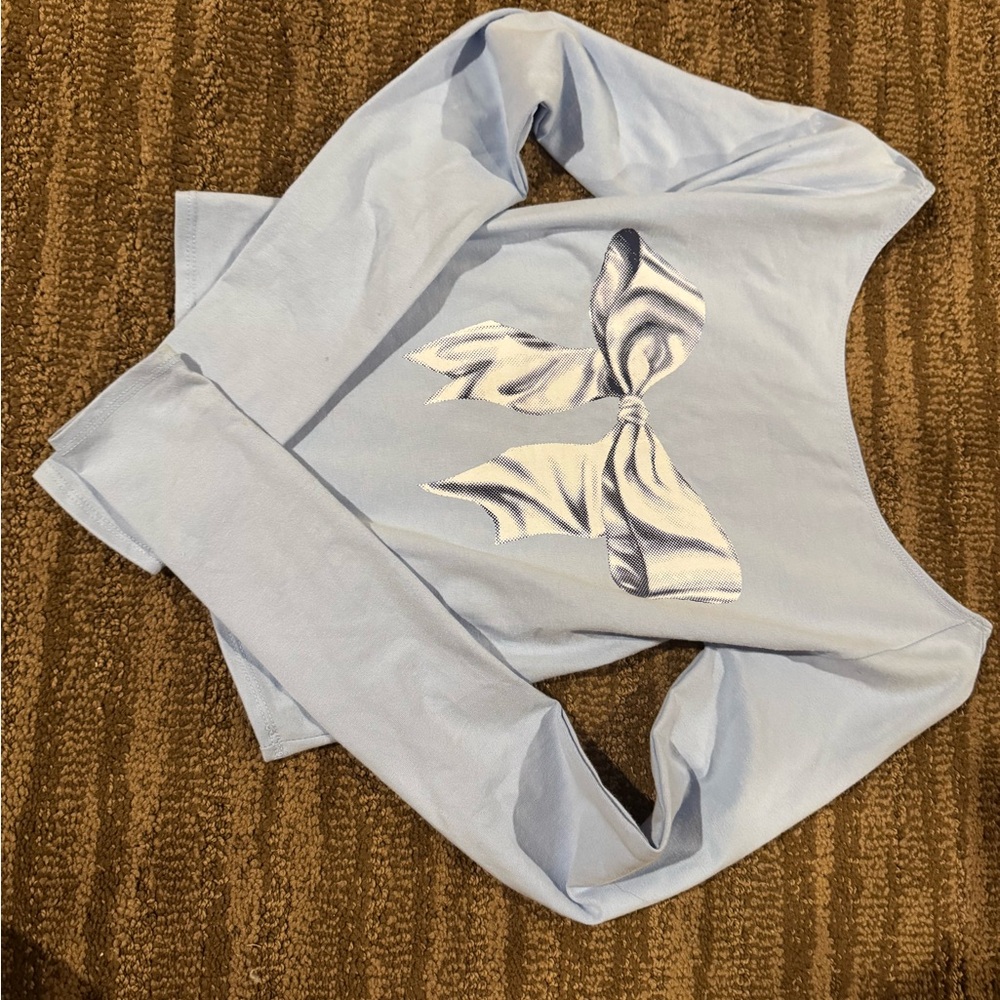 Kimchi Blue Light Blue Long Sleeve Top with Bow